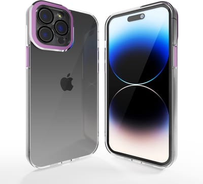 Coverzs telefoonhoesje geschikt voor Apple iPhone 12 Pro Max hoesje - camera cover - doorzichtig hoesje met opstaande rand rondom camera - optimale bescherming - paars