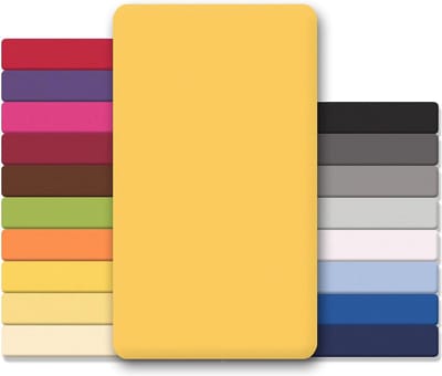 Lucina Topper Hoeslaken Jersey Katoen Stretch - geel 200x200cm - 200x220cm
