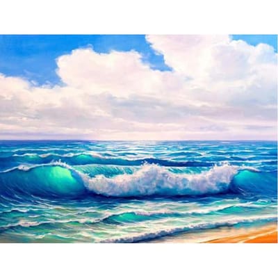 Borduren Handwerk 5d Diamond Schilderen Kruissteek Helder Water Blauwe Hemel Zee Borduren Europees 20X30CM blue