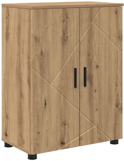 vidaXL - Badkamerkast - met - opslag - Artisan - Eiken - 60 - x - 35 - x - 80 - cm