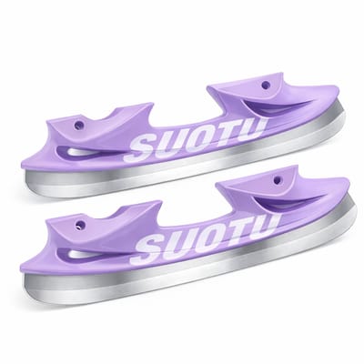 Suotu IJshockeyaccessoires - 1 Set RVS Lemmet en Beschermer voor Schaatsen - Vervangende lemmeten - Geschikt voor de Suotu S78 Skeelers Maat: EUR 28-30 - Paars