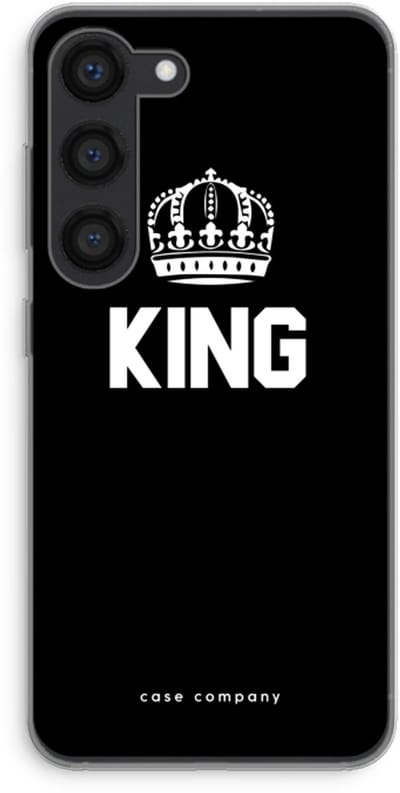 Case Company® - Hoesje geschikt voor Samsung Galaxy S23 hoesje - King zwart - Soft Cover Telefoonhoesje - Bescherming aan alle Kanten en Schermrand