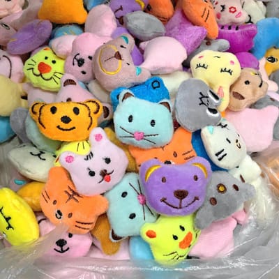 2040 Stuks Schattige Dierlijke Pluche Pop Cartoon Konijn Beer Knuffel Zacht Pluche Speelgoed Mini Grijpkraan Pop Accessoires Speelgoed Meisje Cadeau 20pcs orange