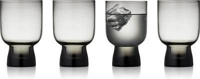 Lyngby Glas Sorrento waterglazen, drinkglazen set, glazen voor dagelijks gebruik, 30 cl, 4 stuks, smoke
