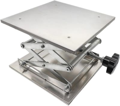Heftafel Roestvrijstaal - Laboratorium Lift - Precisie Werk - Handmatige Bediening - 10cm Vierkant