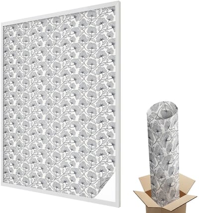 Wallfluent Glas in Lood Raamfolie - Botanisch motief Glas in Lood Folie - 100x146 cm - Grijs Plakfolie Raam Glas in Lood - Decoratieve Plakfolie Glas in Lood - Voor de woonkamer, voor het kantoor, voor de hal - Glas in Lood Folie voor Raam