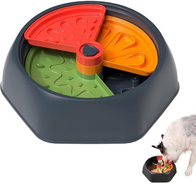 Famanu – Slow feeder hondenbak met meerdere niveaus - puzzelvoerbak voor honden - BPA-vrij en afneembaar ontwerp - helpt eten vertragen en verminderen