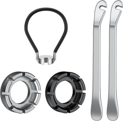 Set van 2 Fietsspaak Sleutels en Bandenlichters - Fietsreparatie Gereedschap, Spaak Gereedschap, Velg Correctie Kit, 5-delige Set