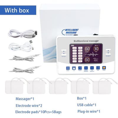 Oplaadbare EMS TENS Unit Spierstimulator Elektrostimulator Fysiotherapie Massager voor Pijnverlichting Ontspanning white