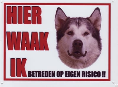 Aluminium waakbord Alaskan Malamute