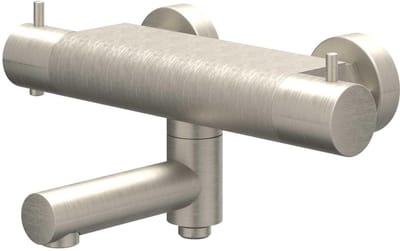 IVY Bond Badthermostaatkraan opbouw met wegdraaibare baduitloop met omstel cooltouch Geborsteld nickel PVD