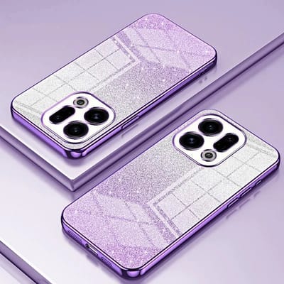 Hoesje geschikt voor Oppo Find X9 - Phonesta Crystal Sparkle Glitter Silicone Back Cover - Paars