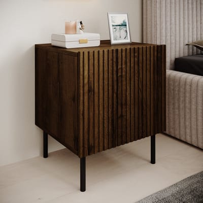 Meubella - Nachtkastje Tartagal - Donkerbruin eiken - 45 cm - Set van 2
