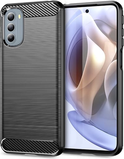 Hoesje geschikt voor Motorola Moto G41 / Moto G31 - Techsuit Carbon Silicone Back Cover - Zwart