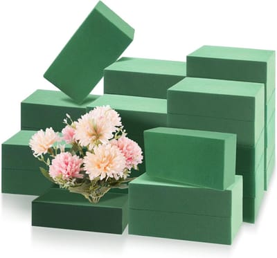 35 stuks bloemschuimblokken, groene natte droge bloem schuim plantenschuim voor verse en kunstmatige bloemstukken doe-het-zelf handwerk 12,5 cm L x 7,8 cm B x 4,7 cm H