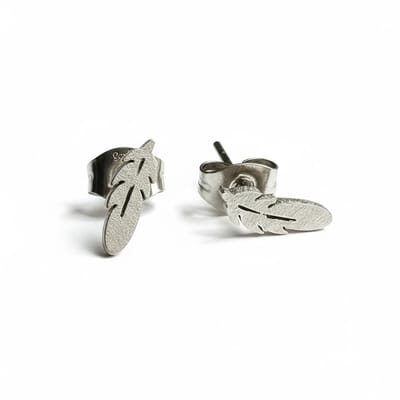 Aramat Jewels | Oorbellen | Stalen Oorstekers Veertjes Zilverkleur – 9x3mm | | | |3mm | Staal | Kinderen, Volwassenen | Verkleurd niet