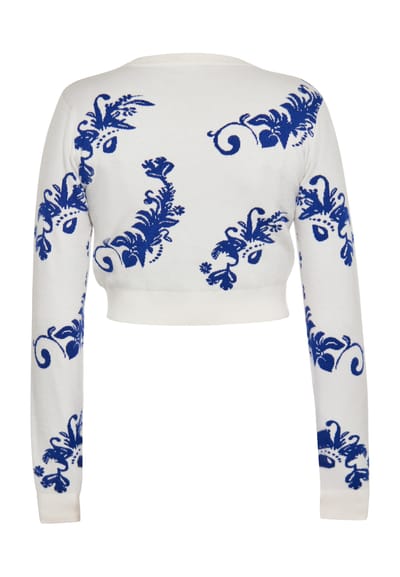 IZIA Jumper Dames Wol Wit Blauw