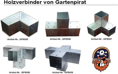 Hoekverbinding Hout - Bevestigingshoek Staal - Tuinconstructies Bouwen - Verzinkt Staal - 9x9 cm - Grijs