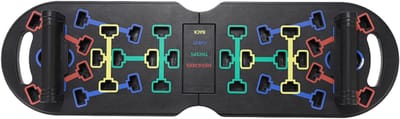 Push-up Trainingsbord - Opvouwbare Fitnessapparatuur - Krachttraining Thuis - Veelzijdige Oefenmethoden - 75 x 22 x 3 cm - Zwart