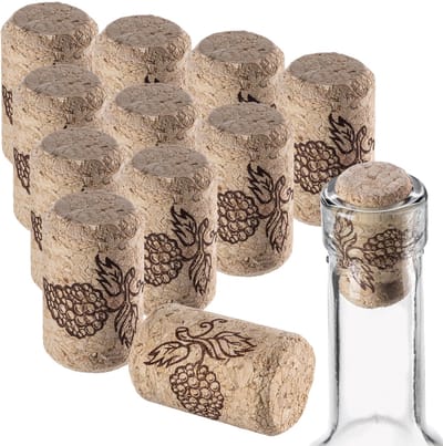 Natuurkurken, 38 x 23 mm, flessenkurken voor het luchtdicht sluiten van wijnflessen en likeurflessen, wijnkurken van natuurkurk, kurk, knutselkurk (50 stuks)