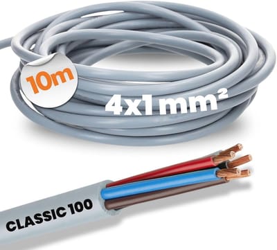 10 meter 4-aderige besturingskabel 4x1 mm² kleurgecodeerd PVC