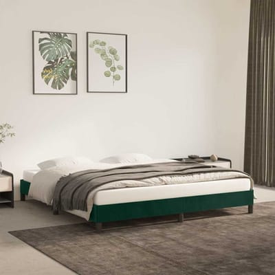 vidaXL - Bedframe - zonder - matras - 160x200 - cm - fluweel - donkergroen