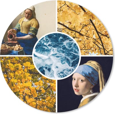 Muismat rond 20x20 cm - Mousepad Vermeer - Collage - Kunst - Ronde muismatten