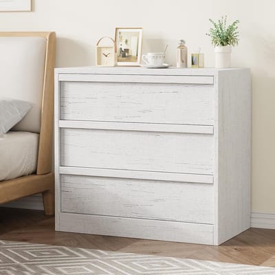 Moderne Houten Ladekast met 3 Laden - wit - Commode voor Slaapkamer en Woonkamer - Compact en Stabiel