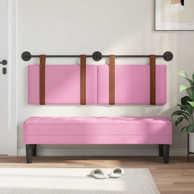 vidaXL - Hangend - hoofdbord - Roze - Antiek - PU