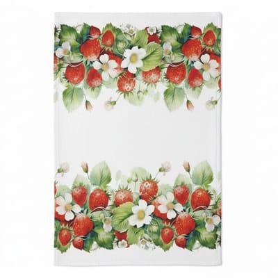 Ambiente Theedoek Juicy Strawberries wit rood 70x50cm