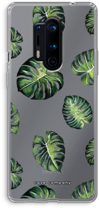 Case Company® - Hoesje geschikt voor OnePlus 8 Pro hoesje - Tropische bladeren - Soft Cover Telefoonhoesje - Bescherming aan alle Kanten en Schermrand