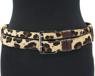 Dames heupriem bruin luipaard - 3 cm breed - Leer - Brede riem - Fashion statement - Maat 90