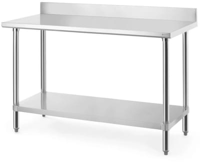 HENDI Werktafel - roestvast staal - met spatrand - 140x60x95 cm - zilver - professionele keuken