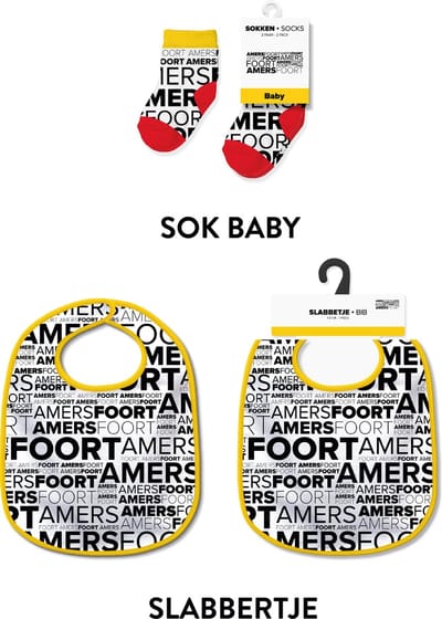 Baby cadeautjes en kraamcadeautjes - Slabbertje en sokken met tekst - Amersfoort