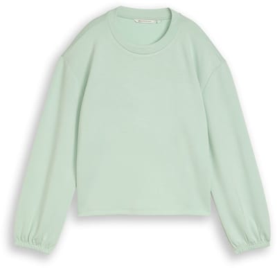 Tom Tailor Denim - Loose fit scuba shirt met lange mouwen - Maat XXL - light matcha green