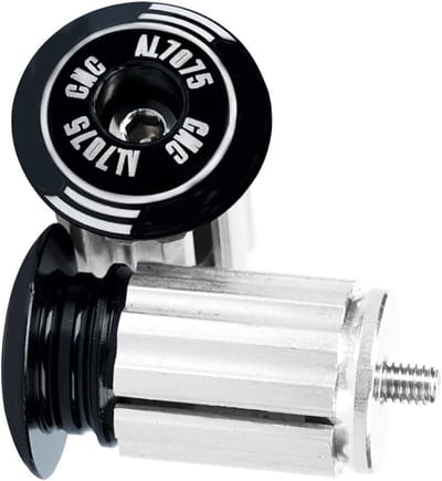 Stuuruiteinden - Stuurpluggen Grip Cover - Fietsen Onderhoud - Geanodiseerd Aluminium - 2.3x3.2 cm - Zwart