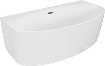 Mexen Bruna vrijstaande halfvrijstaande bad 170 x 88 , wit glans, overloop gun grijs geborsteld - 52731708800-66