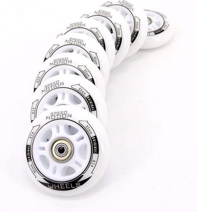 Skeeler Wielen Set - Rolschaats Wielen - Snel Skeeleren - Volledig Gemonteerd - 80 mm 82A - Wit