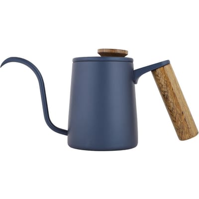 350ml Mode Acier Inoxydable Poignée Cafetière à Goutte Long Bec Col de Cygne Bouilloire(Bleu) bleu