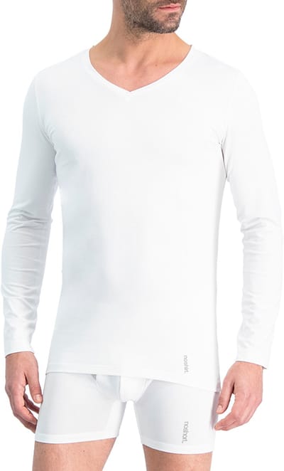Noshirt Long Sleeve Original - Ondershirt - Reguliere V-Hals - Katoen - Wit - S
