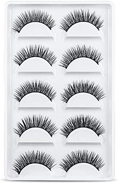 Valse Wimpers 3D, 5 Paar Natuurlijke Uiterlijk, Herbruikbare en Handgemaakte Zachte Wimpers voor Make-up en Wimperextensions