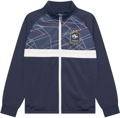 FFF Frankrijk Trainingspak Kinderen - Maat 128 - Frans Voetbalelftal - Voetbalkleding - Jongens & Meisjes - Officiële FFF Fanmerchandise