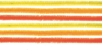 Chenilledraad - 20x - oranje/geel - 50 cm - hobby/knutsel materialen