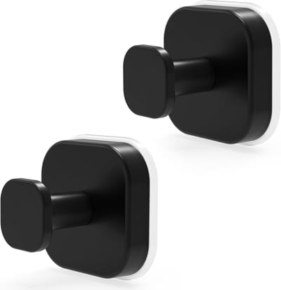 2 Stuks - handdoekhaakjes - handdoekhaakjes zelfklevend - zelfklevende haakjes - ophanghaken zelfklevend - ophanghaken gereedschap - Badkamerhaken - handdoek haakhanddoekhaakjes zwart - handdoekhaak zelfklevend