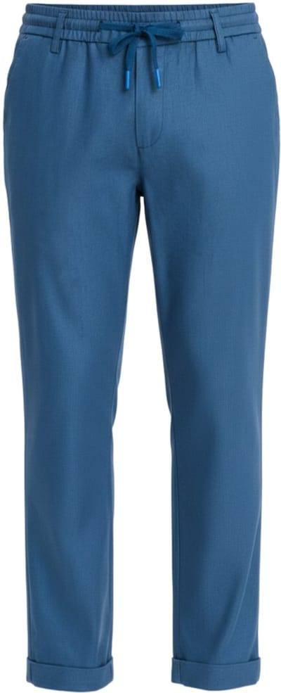 OMBRE Broek - Regular Fit - Katoen - Effen Denimblauw L