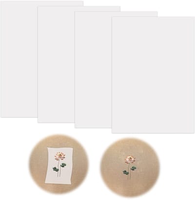 JHUBERS- Wateroplosbaar Borduurpapier Set van 4 - A4 Formaat - Afneembare Borduurfilm - Hoge Kwaliteit - Sterke Hechting - Ideaal voor Borduurprojecten - Borduurvlies