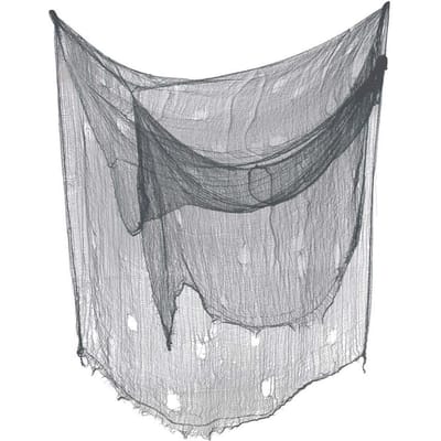 Fiestas Guirca - Decoratie gordijn Grijs (200 x 500 cm) - Halloween - Halloween Decoratie - Halloween Versiering