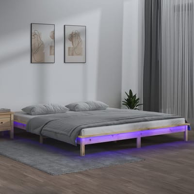 vidaXL - Bedframe - LED - massief - hout - 120x200 - cm