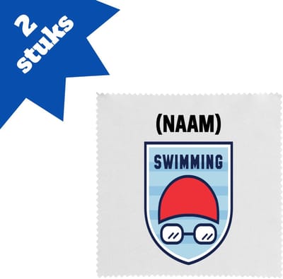 Akyol - swimming met je eigen naam brillendoekjes - Zwemmen - sport liefhebbers - mensen die houden van zwemmen - zwemdiploma - zwemcadeau - verjaardagscadeau - verjaardag - cadeau - kado - geschenk - gift - 17,8 bij 17,8 cm - 2 stuks