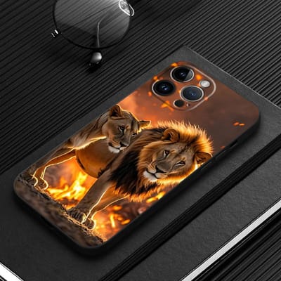 Leeuw Zwart Zachte Telefoonhoesje voor iPhone 7 8 13 12 11 17 Pro Max XS Max XR 15 16 14 Plus 17Air iPhone SE (2022)